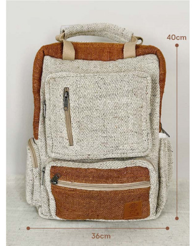 Sac à dos 100% chanvre, artisanat népalais