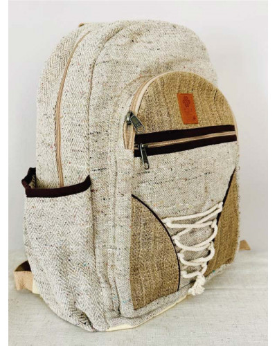 Sac à dos 100% chanvre, issue d'un partenariat avec des artisans népalais
