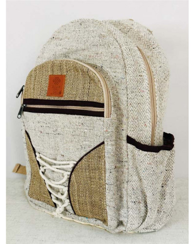 Sac à dos 100% chanvre, issue d'un partenariat avec des artisans népalais