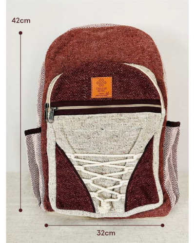 Sac à dos 100% chanvre, artisanat népalais