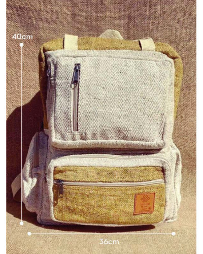 Sac à dos 100% chanvre, artisanat népalais