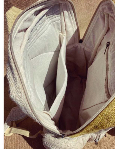 Sac à dos 100% chanvre, artisanat népalais