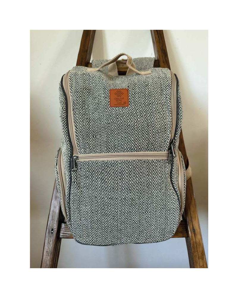 Sac à dos 100% chanvre, artisanat népalais