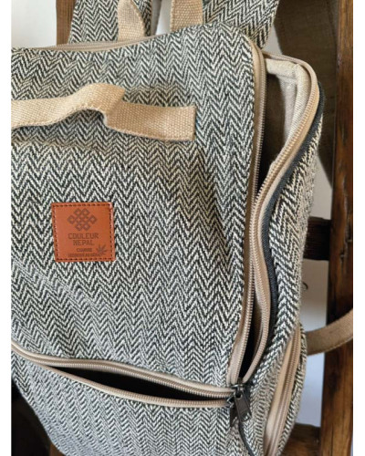 Sac à dos 100% chanvre, artisanat népalais