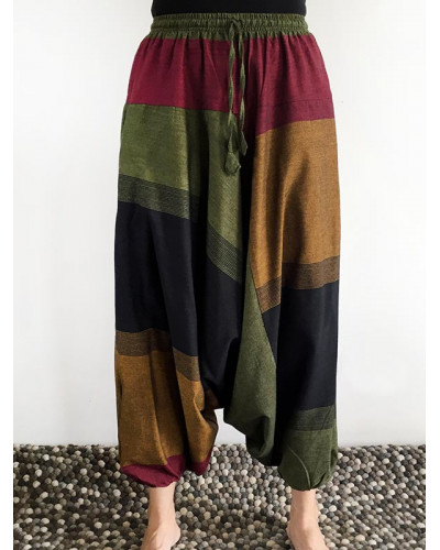 Sarouel Aladdin 100% coton, artisanat népalais