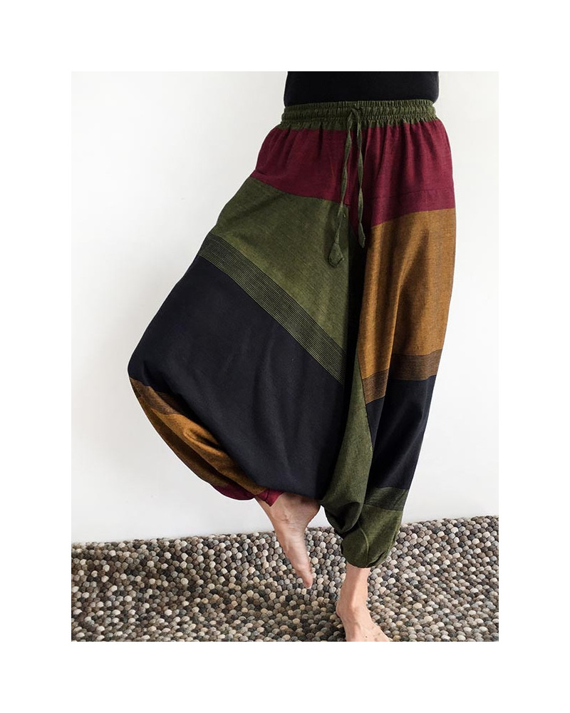 Sarouel Aladdin 100% coton, artisanat népalais