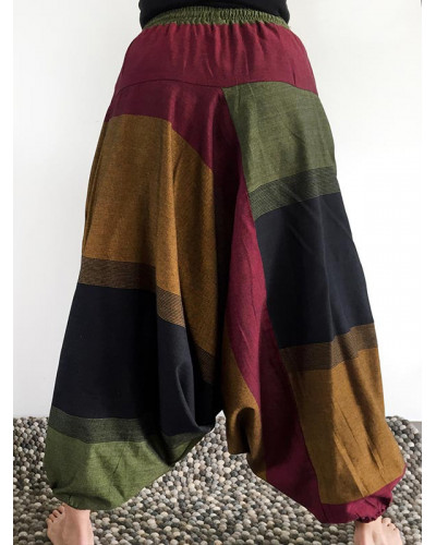 Sarouel Aladdin 100% coton, artisanat népalais