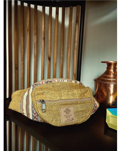 Sac banane en chanvre naturel, artisanat népalais