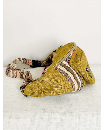 Sac banane en chanvre naturel, artisanat népalais