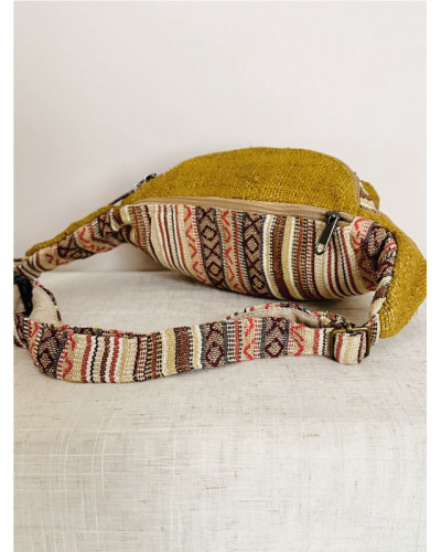 Sac banane en chanvre naturel, artisanat népalais