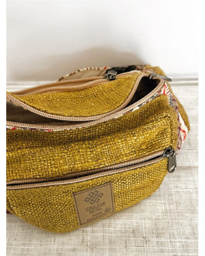 Sac banane en chanvre naturel, artisanat népalais