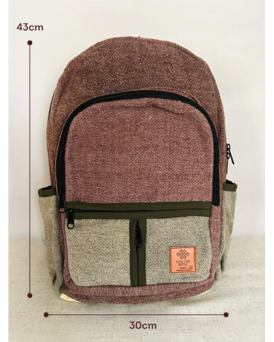 Sac à dos 100% chanvre, artisanat népalais